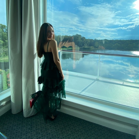 MAJORELLE Green Strapless Sweetheart Gown - Picture 2 of 5